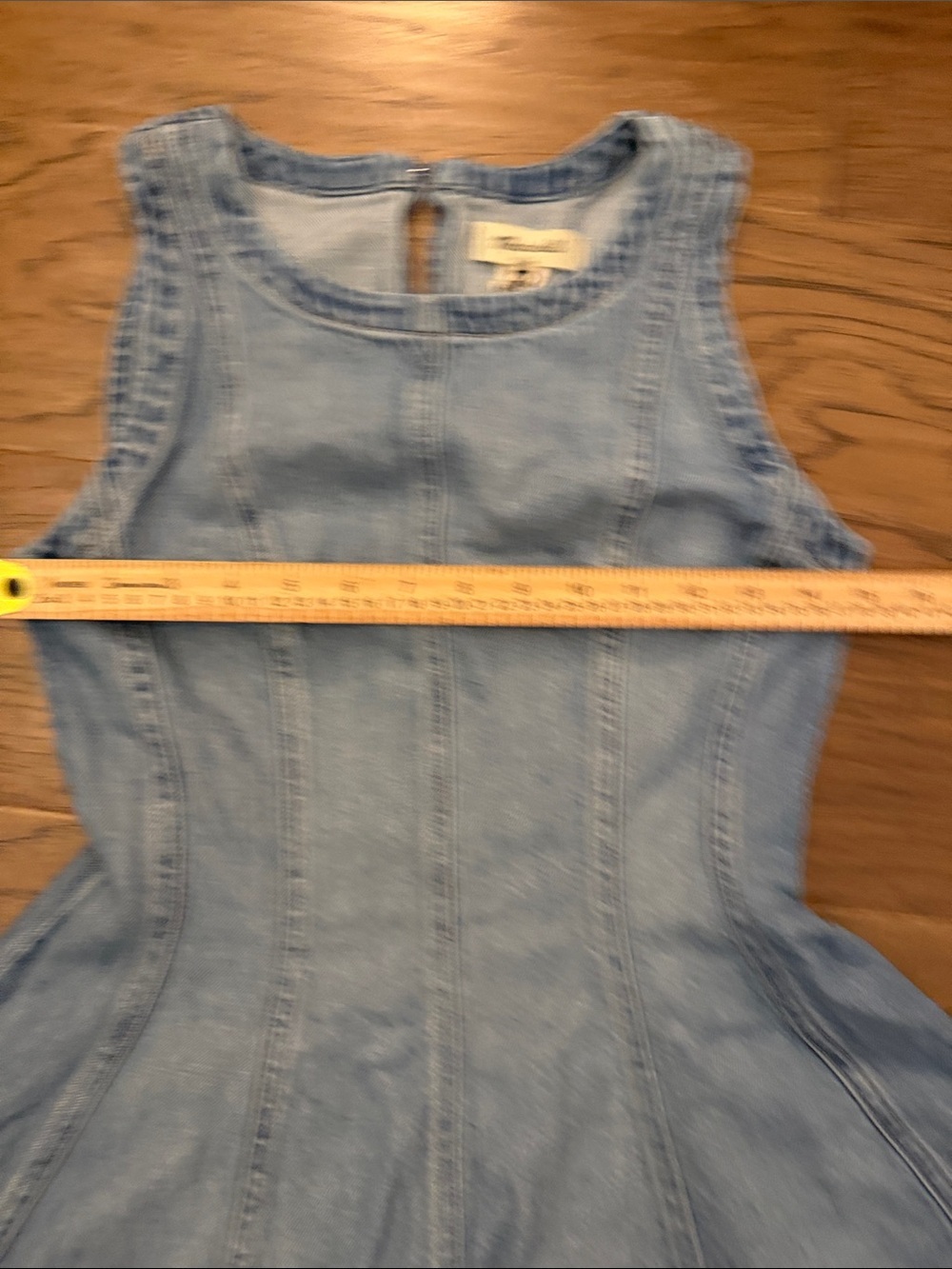 Madewell Circle Mini Dress in Airy Denim — Fit & Flare Blue XS - Picture 7 of 10